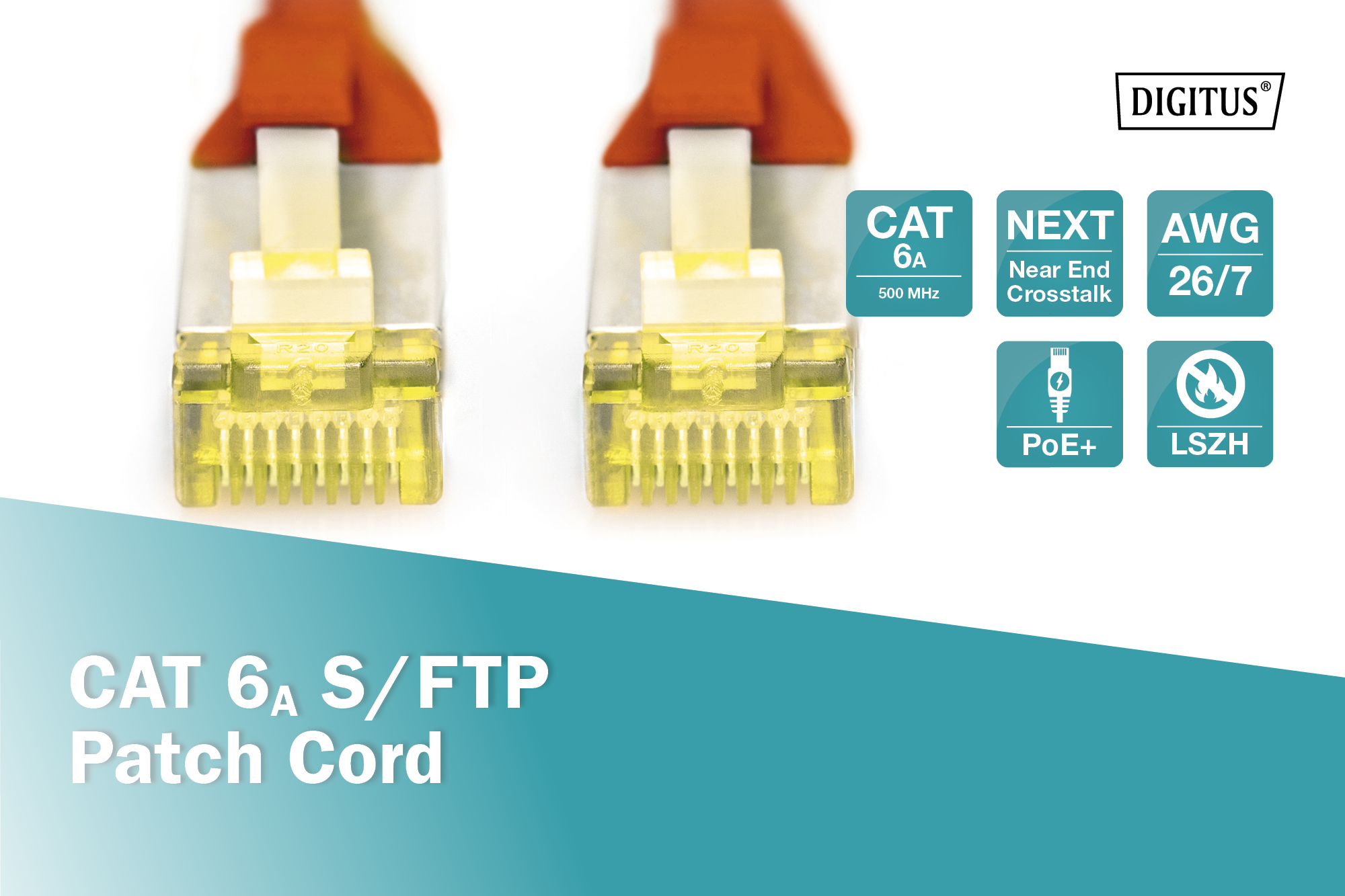 digitus Koppling kabel cat6a s-ftp 1m röd