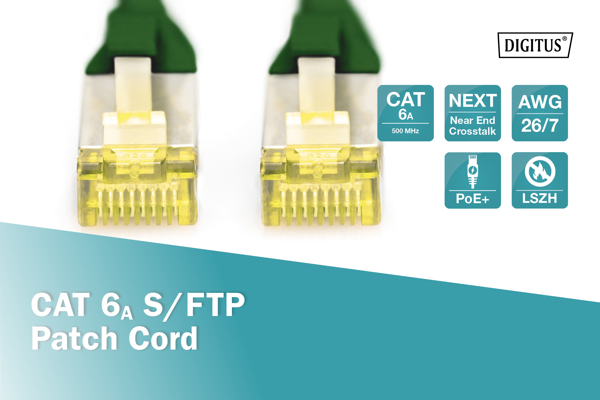 digitus Connecting cable cat6a s-ftp 7m green