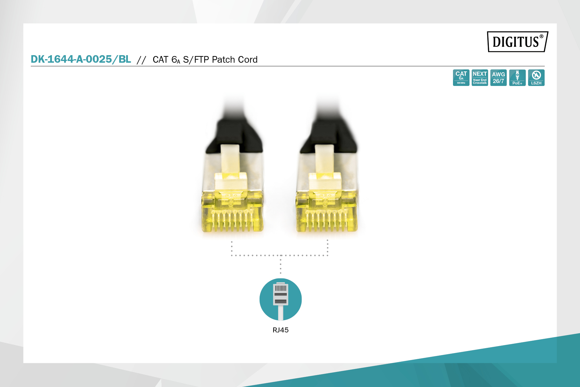 digitus Connection cable cat6a s/ftp 25cm black