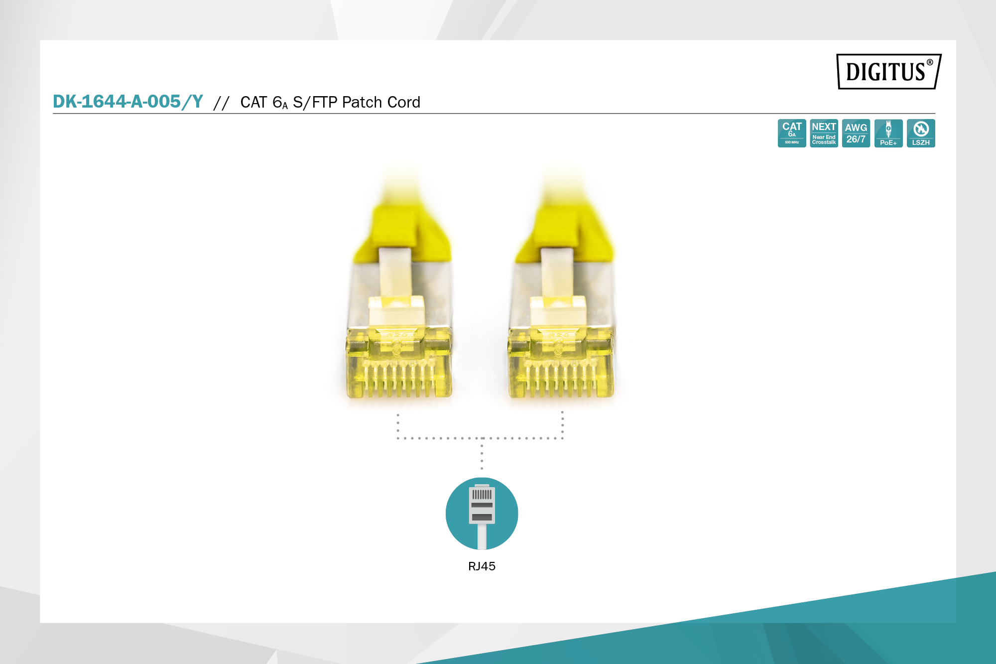 digitus Connecting cable cat6a s-ftp 0,5m yellow