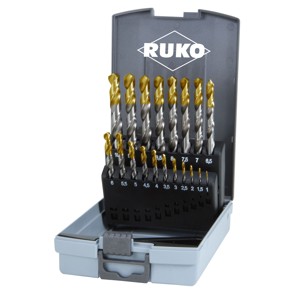 KIERUKKAPORASARJA RUKO 19-OS 1-10MM HSS-TIN DIN338