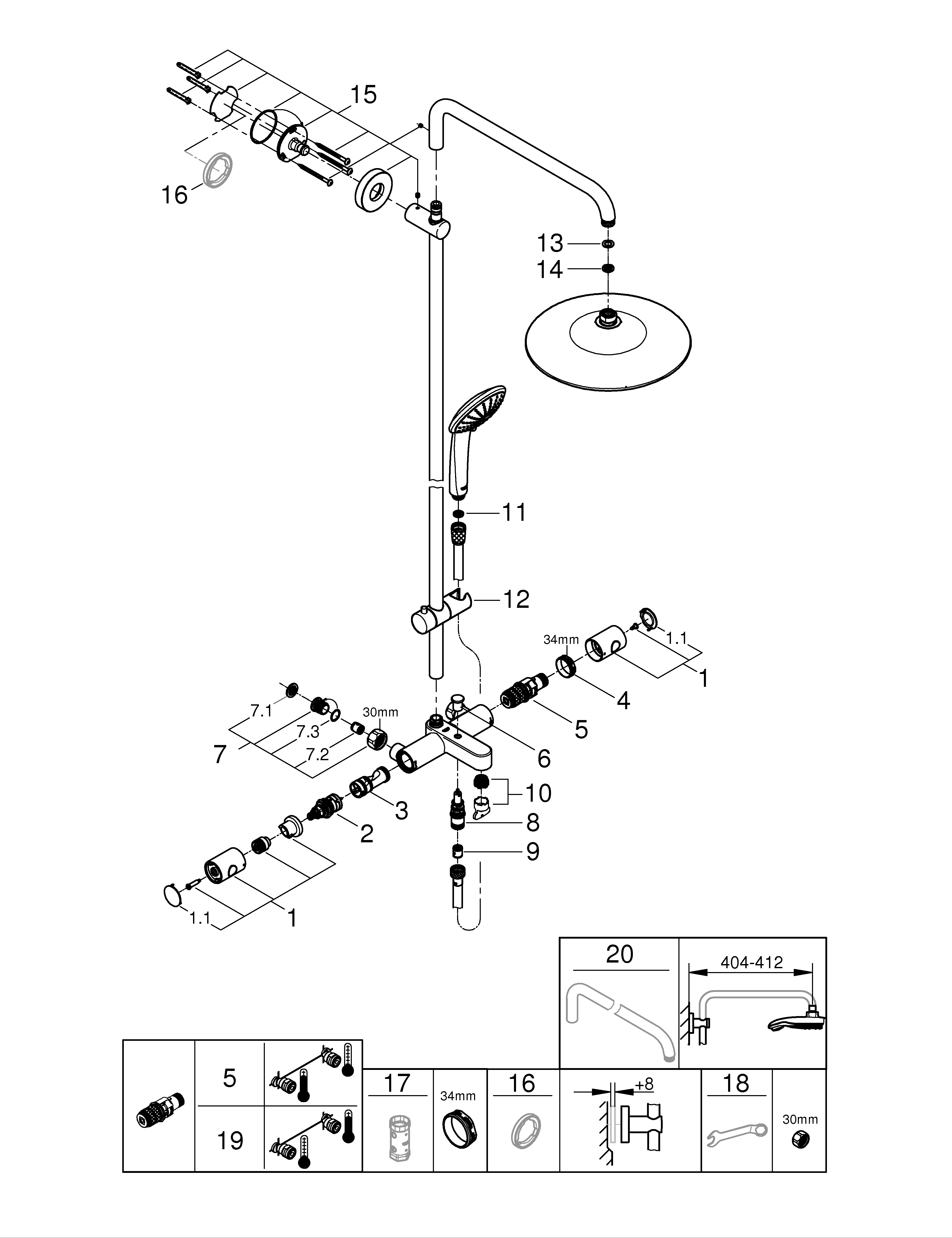 grohe Suihkujärjestelmä grohe 26708000 euphoria 260 jp
