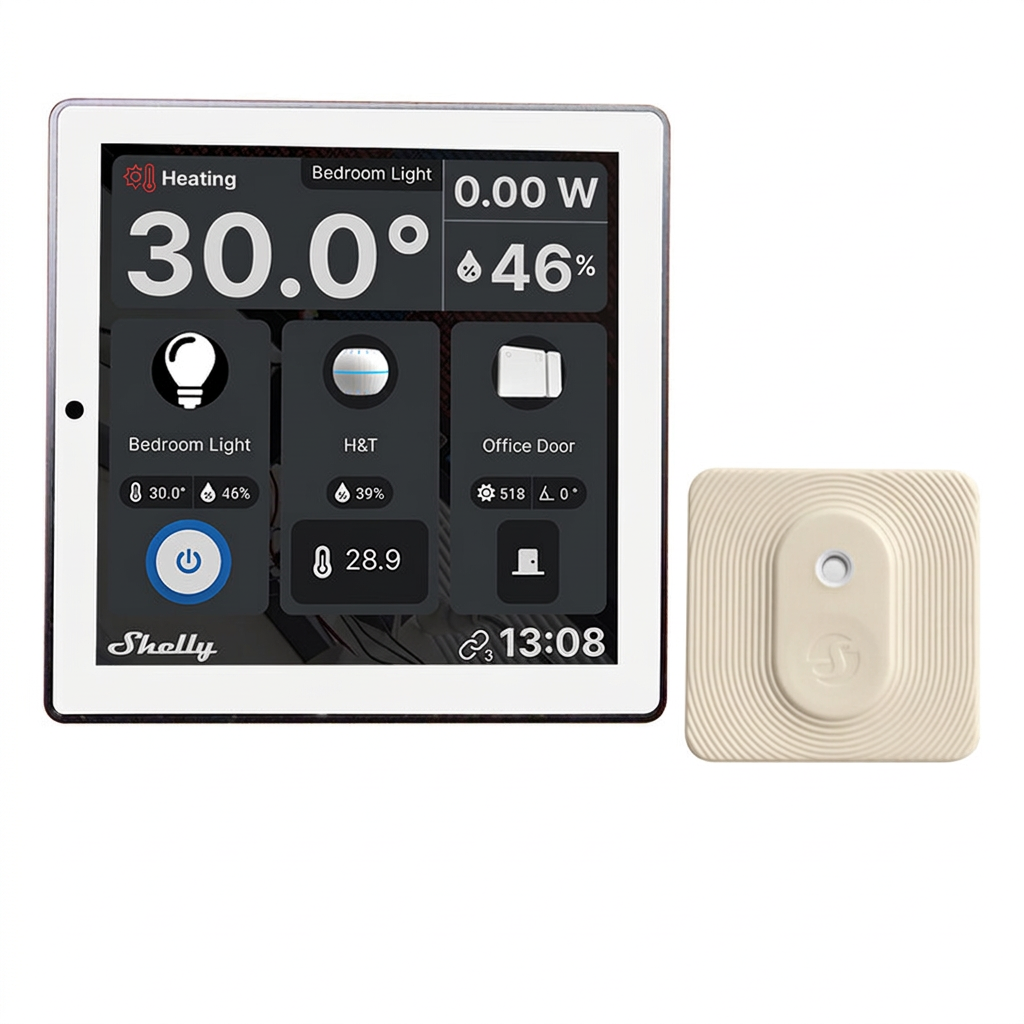 JUHTPANEEL SHELLY DISPLAY VALGE + SHELLY BLU H&T