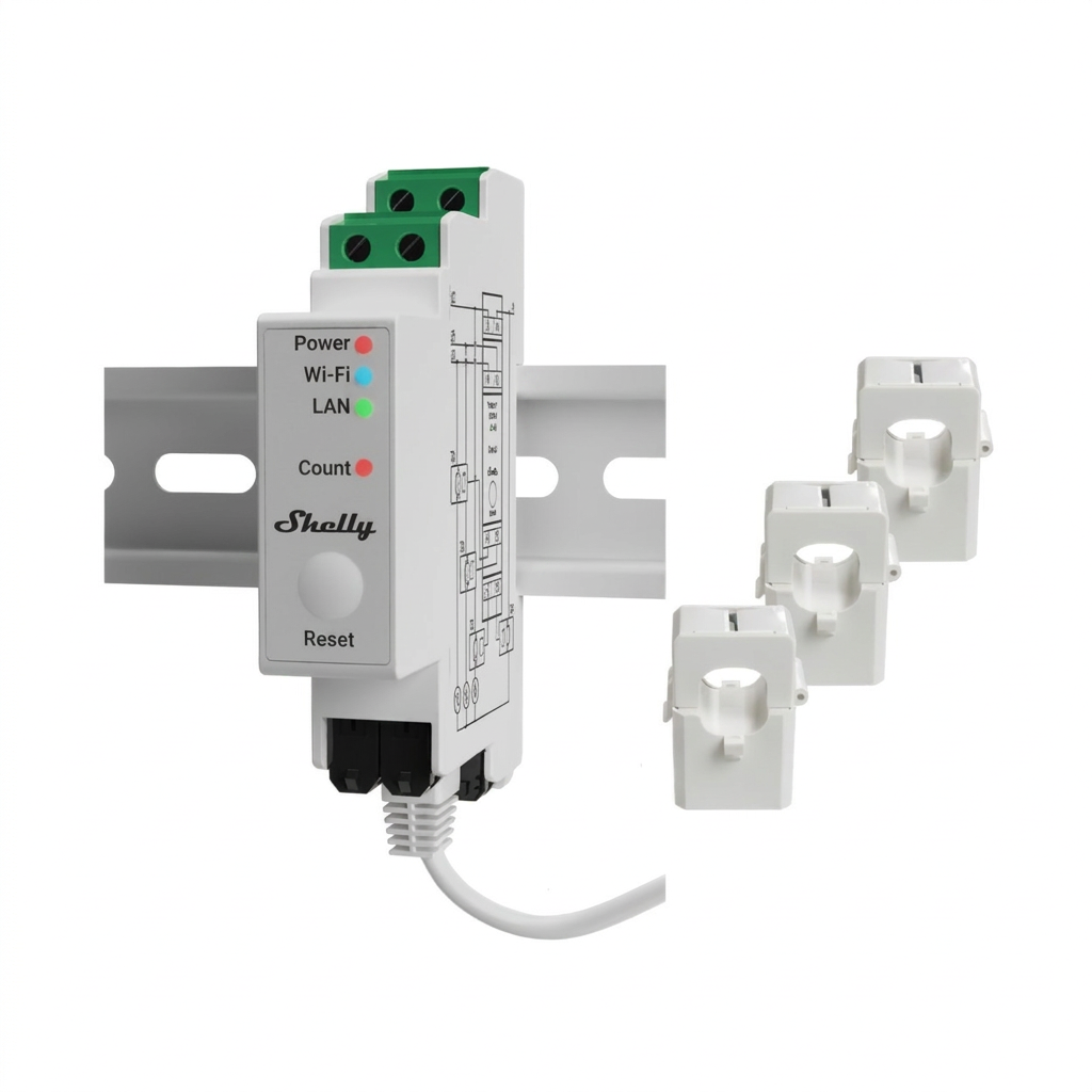 ENERGIAMITTARI SHELLY PRO 3EM DIN, 3x120A WIFI