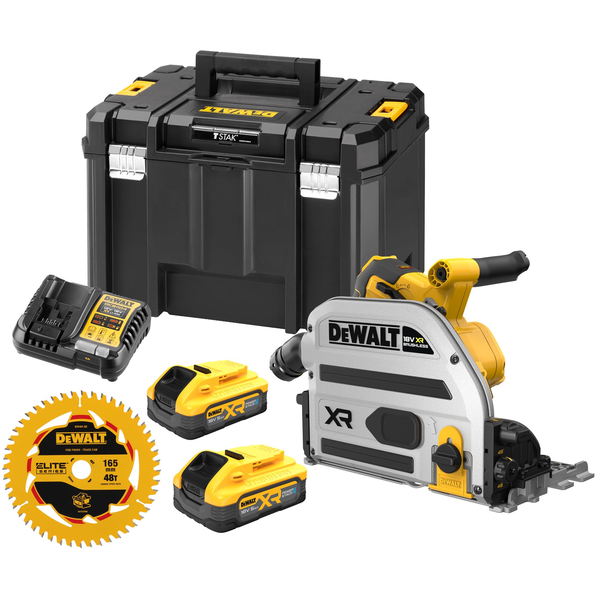 AKKU-UPOTUSSAHA DEWALT 18V 165MM WTC 2X5,0AH PS TSTAK