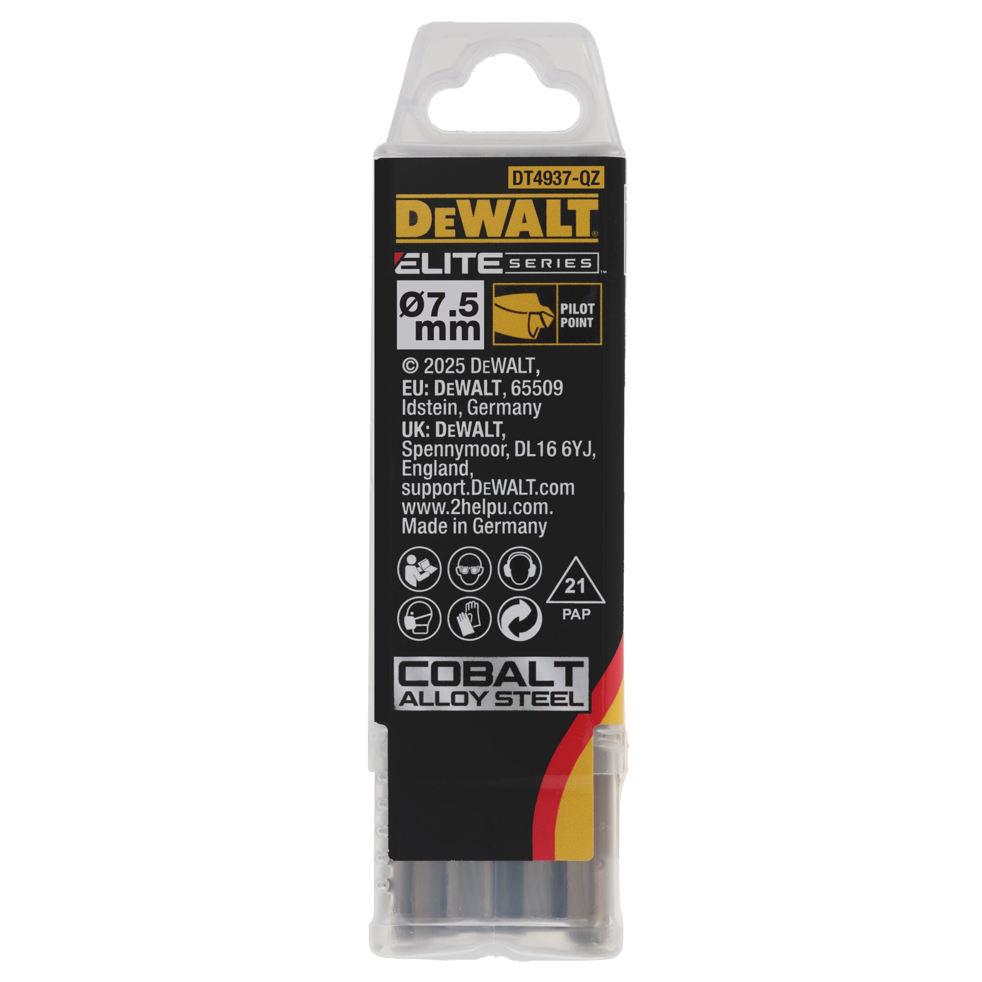 dewalt Metalliporanterä dewalt elite hss e koboltti 7,5mm 10kpl