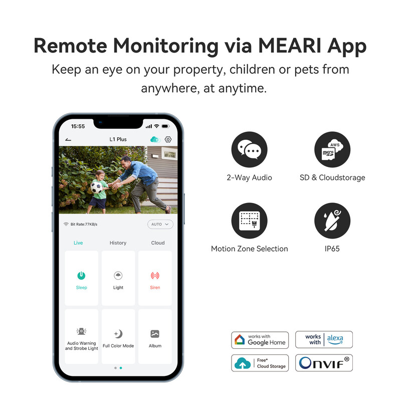 meari Camera-ip wifi bullet 3mp ip65 dc 12v/1a