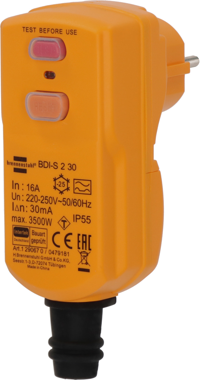 NOPLŪDSTRĀVAS ADAPTERIS 230V 50Hz 16A 30mA IP55
