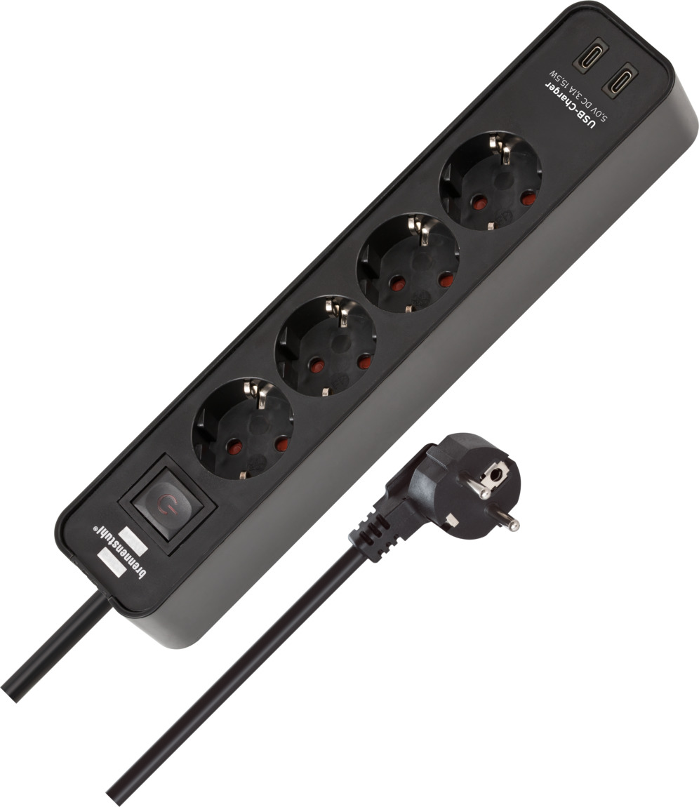 PAGARINĀTĀJS 4 ROZ 2xUSB-C 3G1,5 IP44 1,5m
