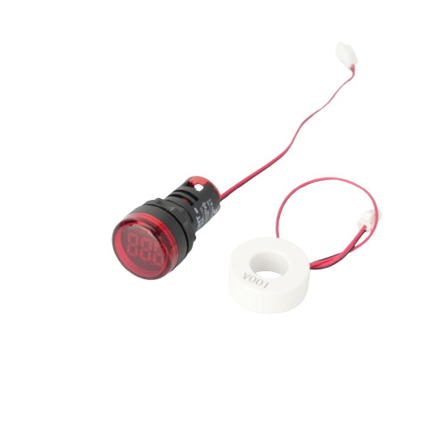 LED MÄRGUTULI AMPER+VOLT M22 0-100A/50-500VAC PUNANE