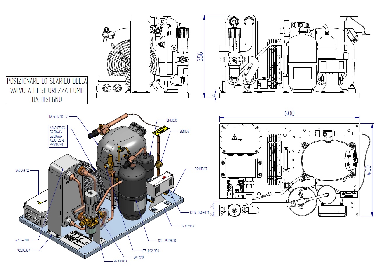 rivacold Water condensing unit rivacold la-apnfrac uc r449a taj4517z