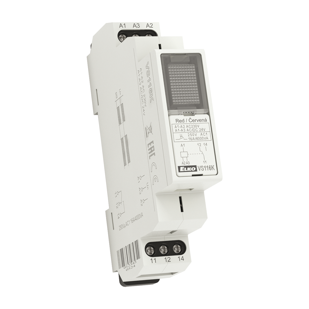 elko ep Mellanrelä 1vxl 16a 230vac/24vuc vit led