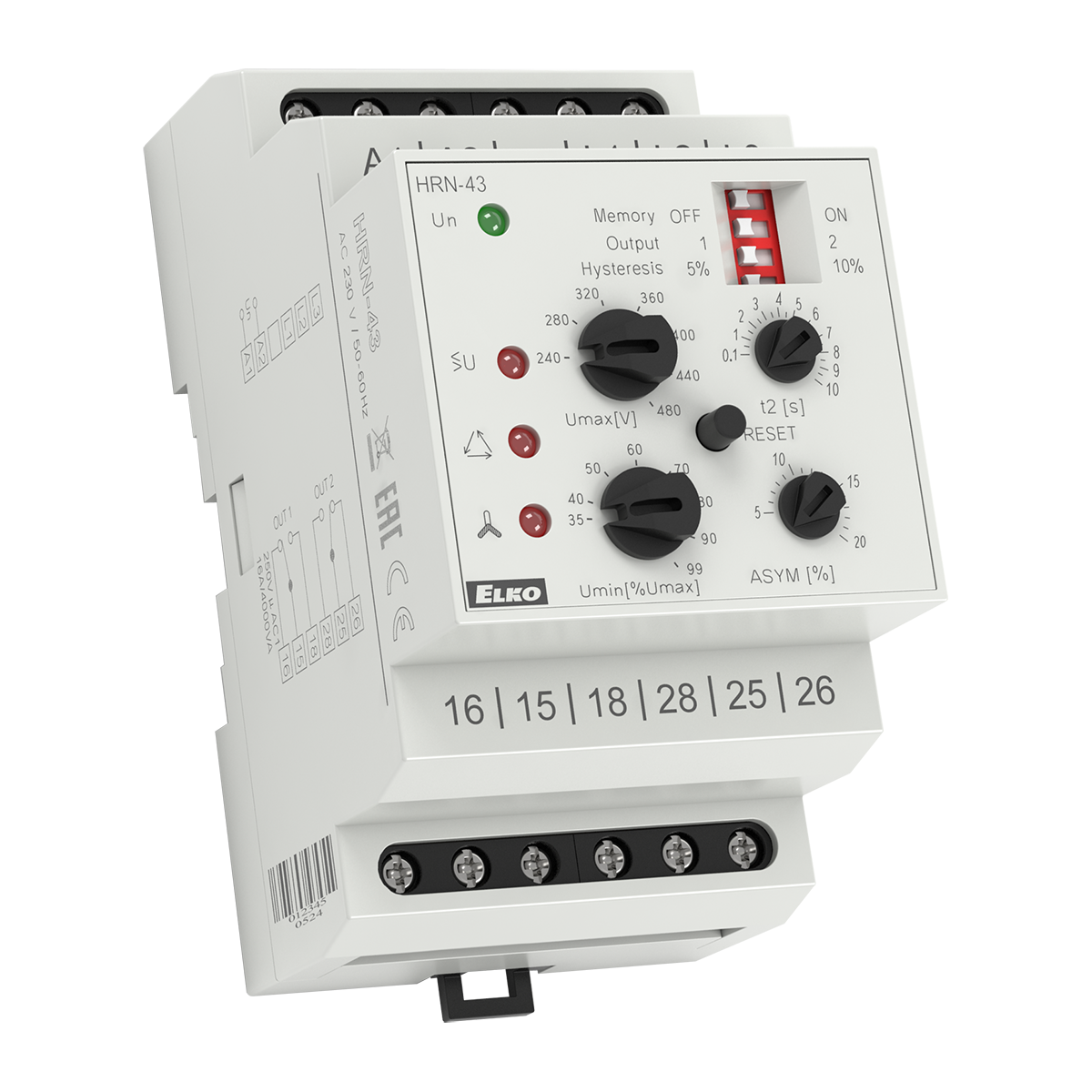 elko ep Monitoring relay 2co 16a >u</as. 230vac