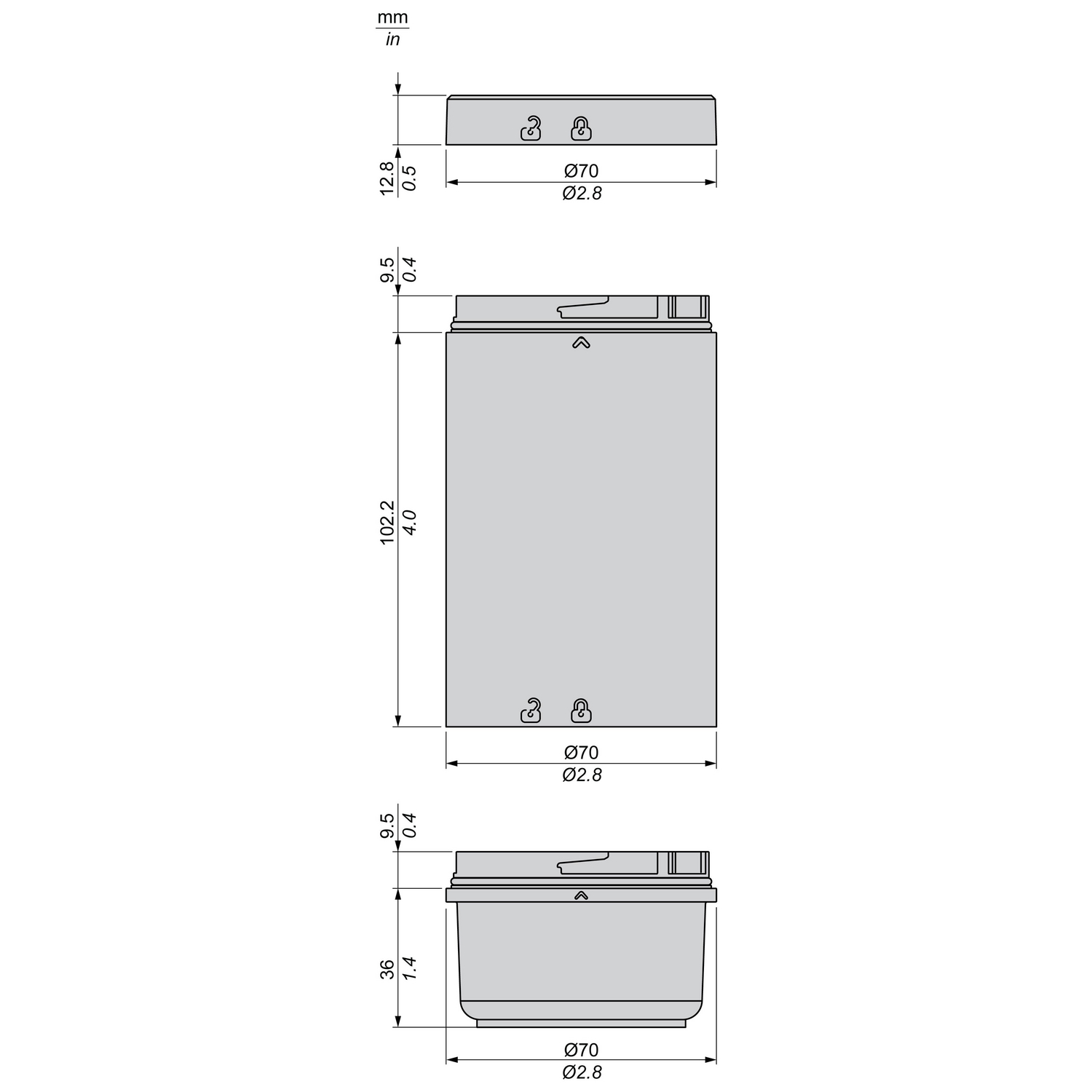 schneider electric Signal light accessory harmony ac base direct/tube cover in