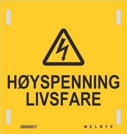 Al-skilt 85x90 høyspent