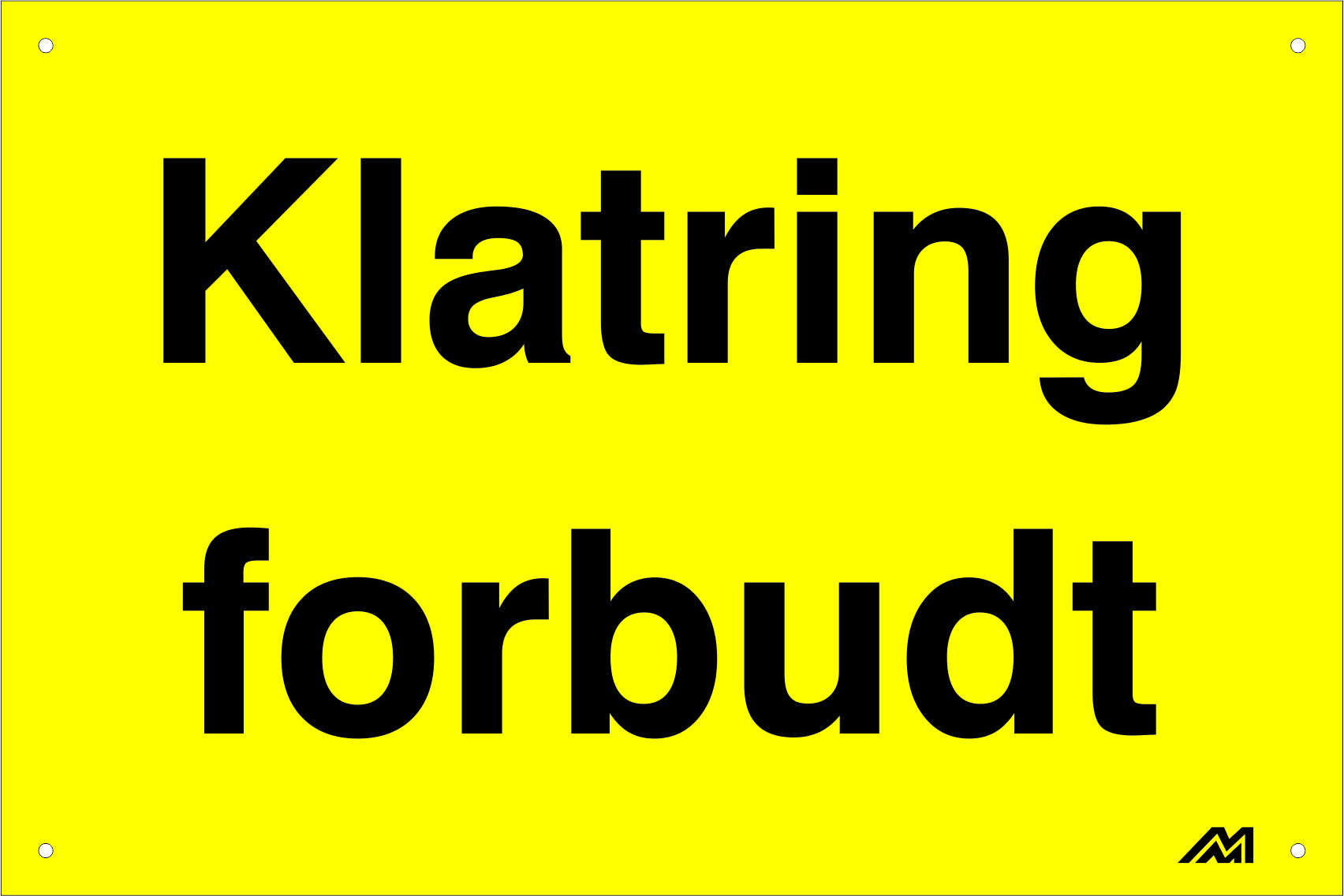 Klatring forbudt, 300x200mm