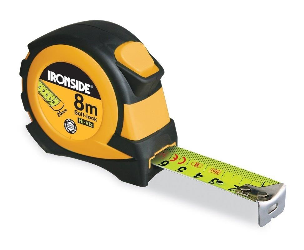 IRONSIDE MÅLEBÅND 8M HIGH-VIZ