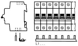 abb Skinne, l1.. 60mod, 16mm2, 2cdl210001r1660