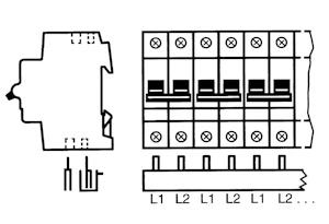 abb Skinne ps2/18 (l1,l2) 18mod 10mm2