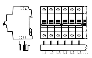 abb Skinne ps3/18 (l1,l2,l3) 18mod 10mm2