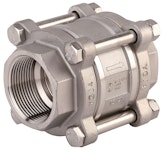CHECK VALVE 3-PIECES 380 DN15 STAINLESS STEEL ISO228-1
