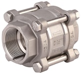 CHECK VALVE 3-PIECES 380 DN15 STAINLESS STEEL ISO228-1