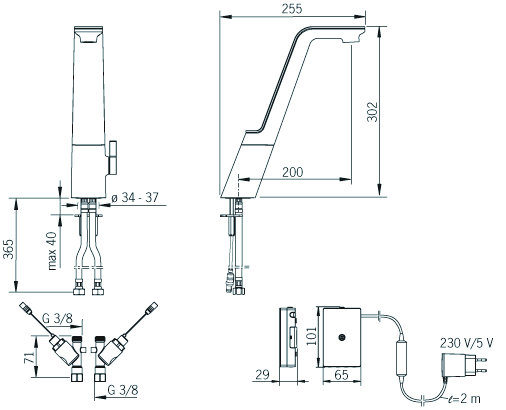 oras Kitchen mixer oras 8720f alessi sense 230/5v