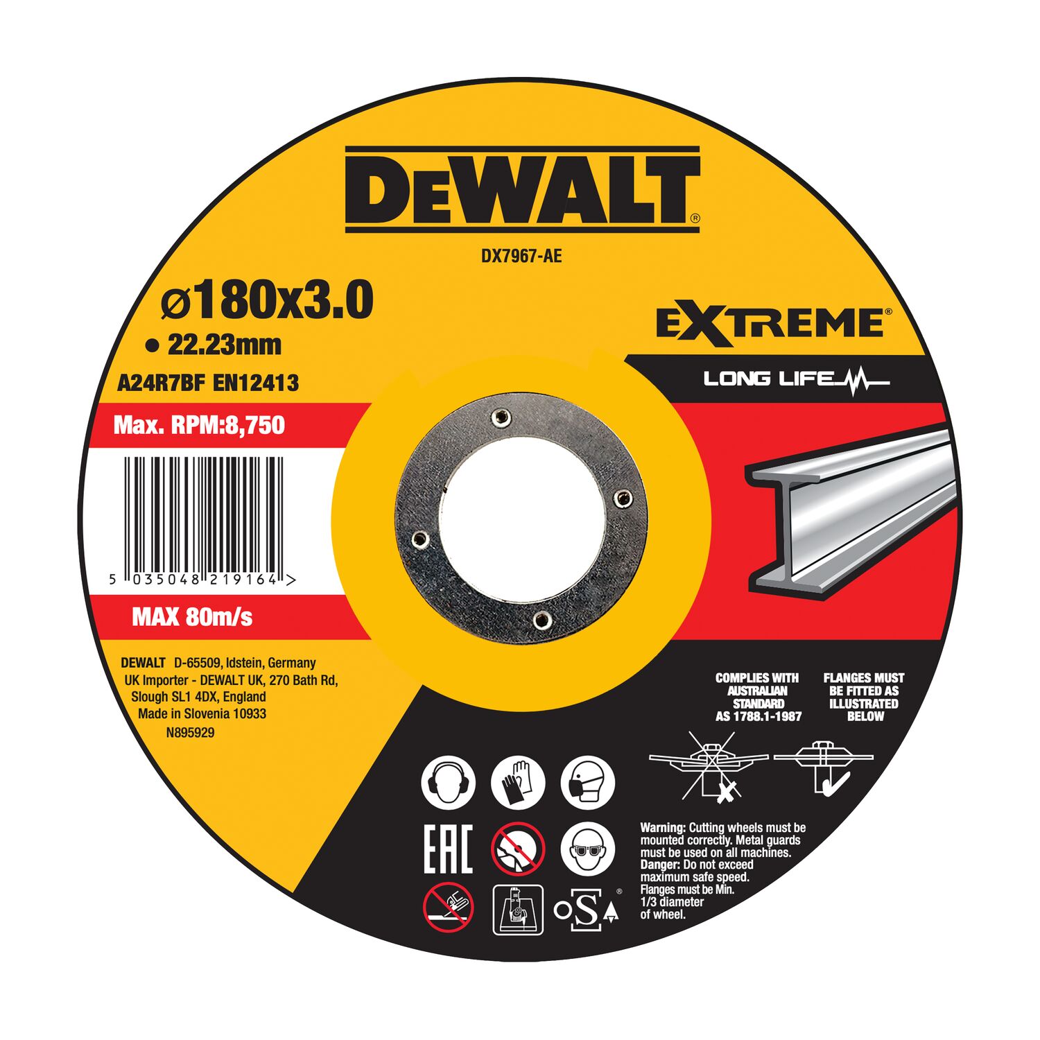 KATKAISULAIKKA DEWALT 180X3MM METAL TYPE 42