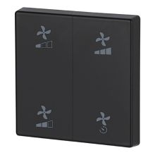 xComfort vippe dobbel, matt sort m/trykk CWIZ-02/A9