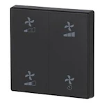 xComfort vippe dobbel, matt sort m/trykk CWIZ-02/A9
