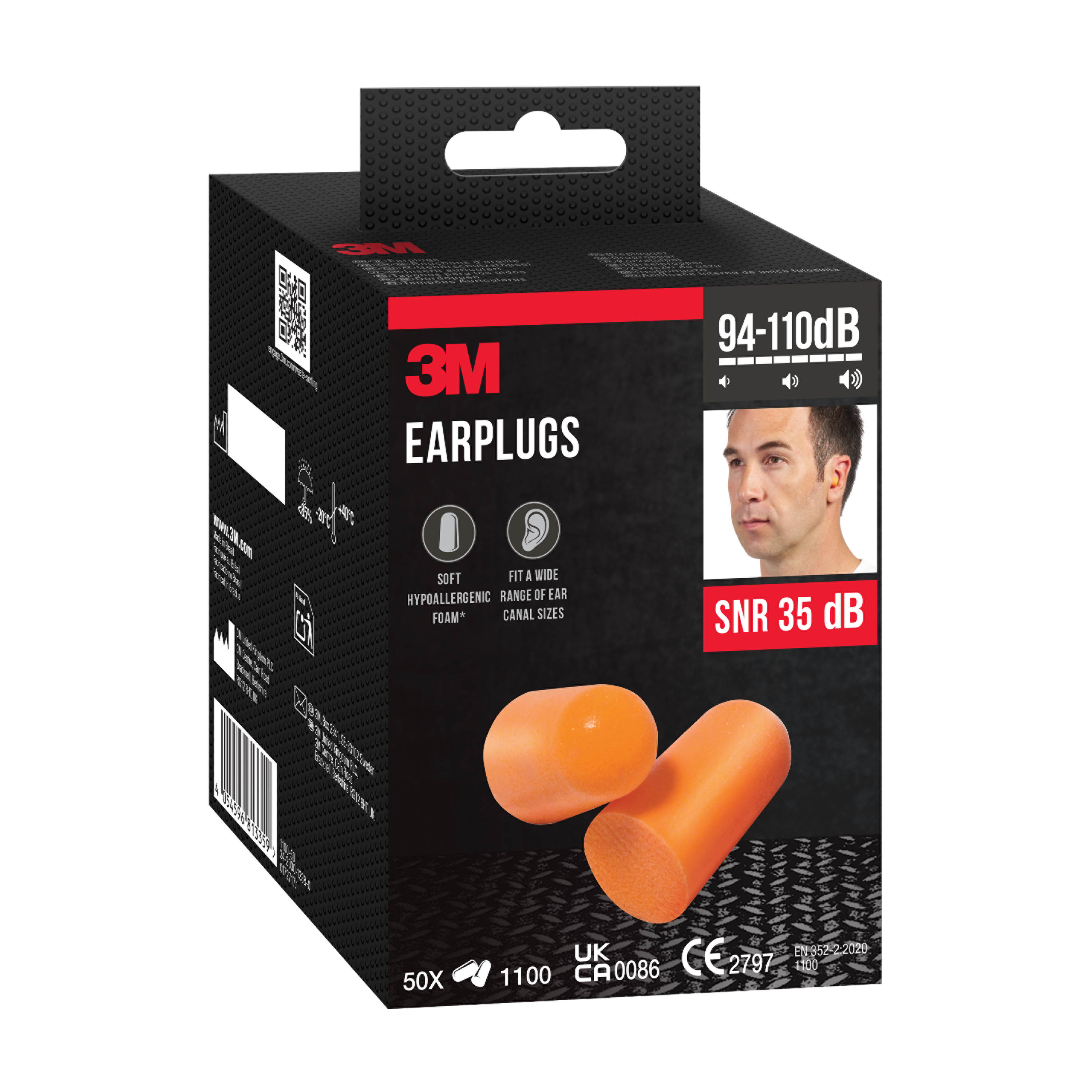 3m Earplugs 3m 1100 50 pair snr 37 db