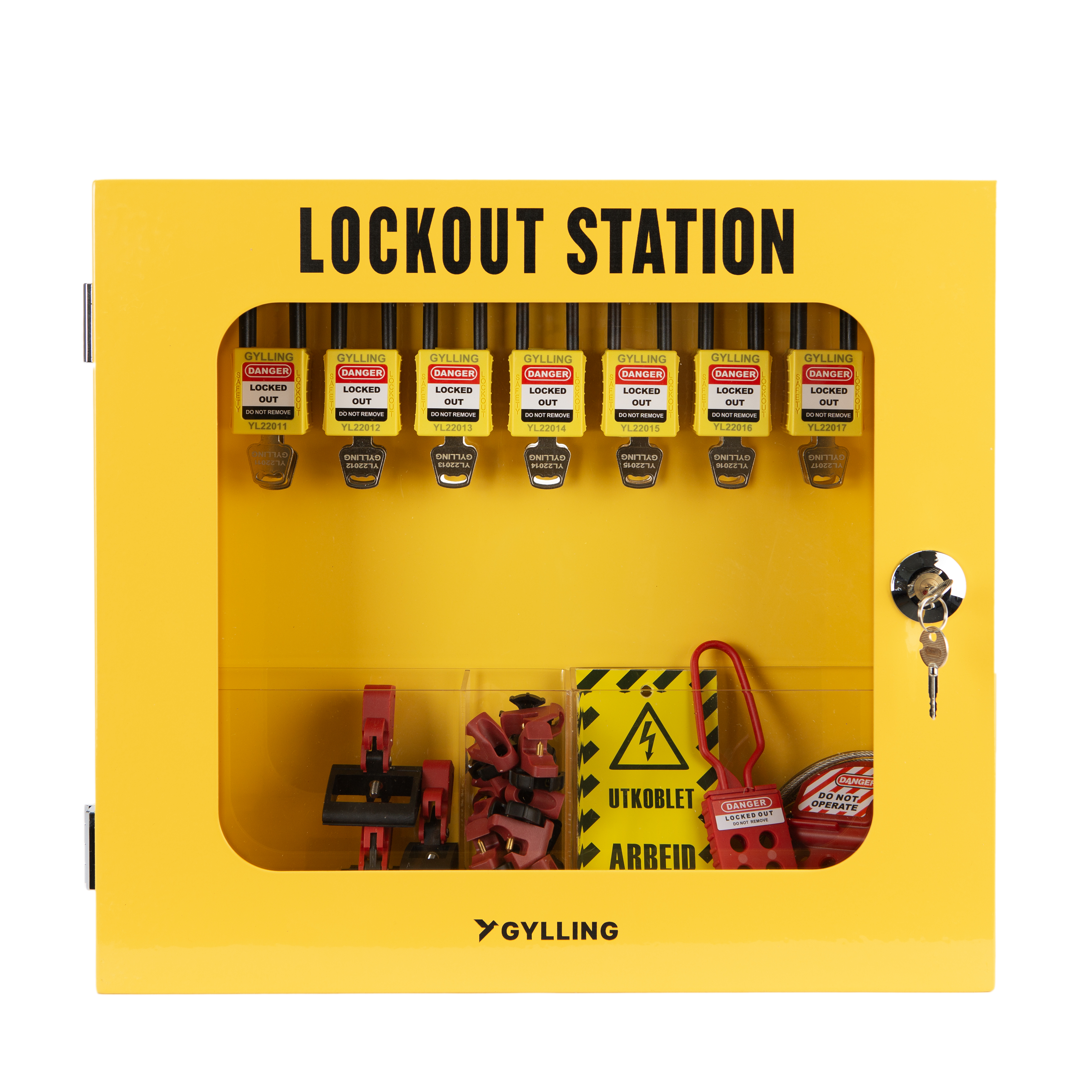 Lockout-stasjon Gylling 14, med innhold