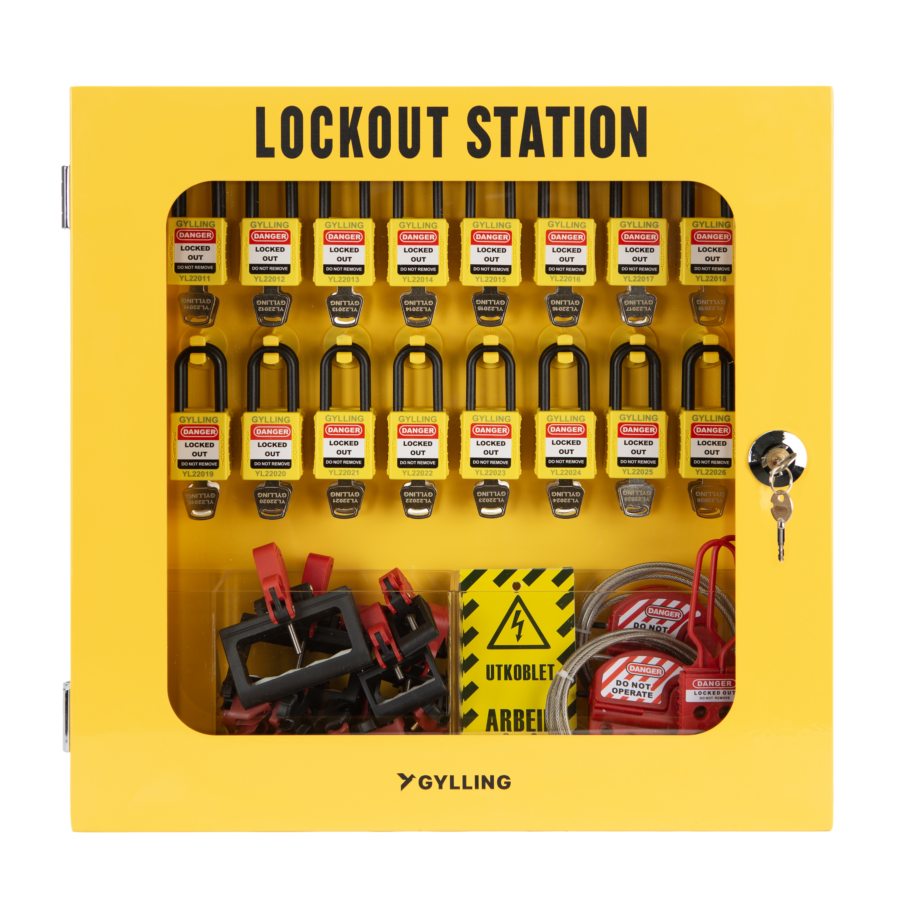 Lockout-stasjon Gylling 32, med innhold