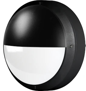 unilamp Eden m eyelid sort vegg med halvskjerm ip55