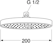 TAP ACCESSORY GUSTAVSBERG G2 SHOWERHEAD 200mm CHROME