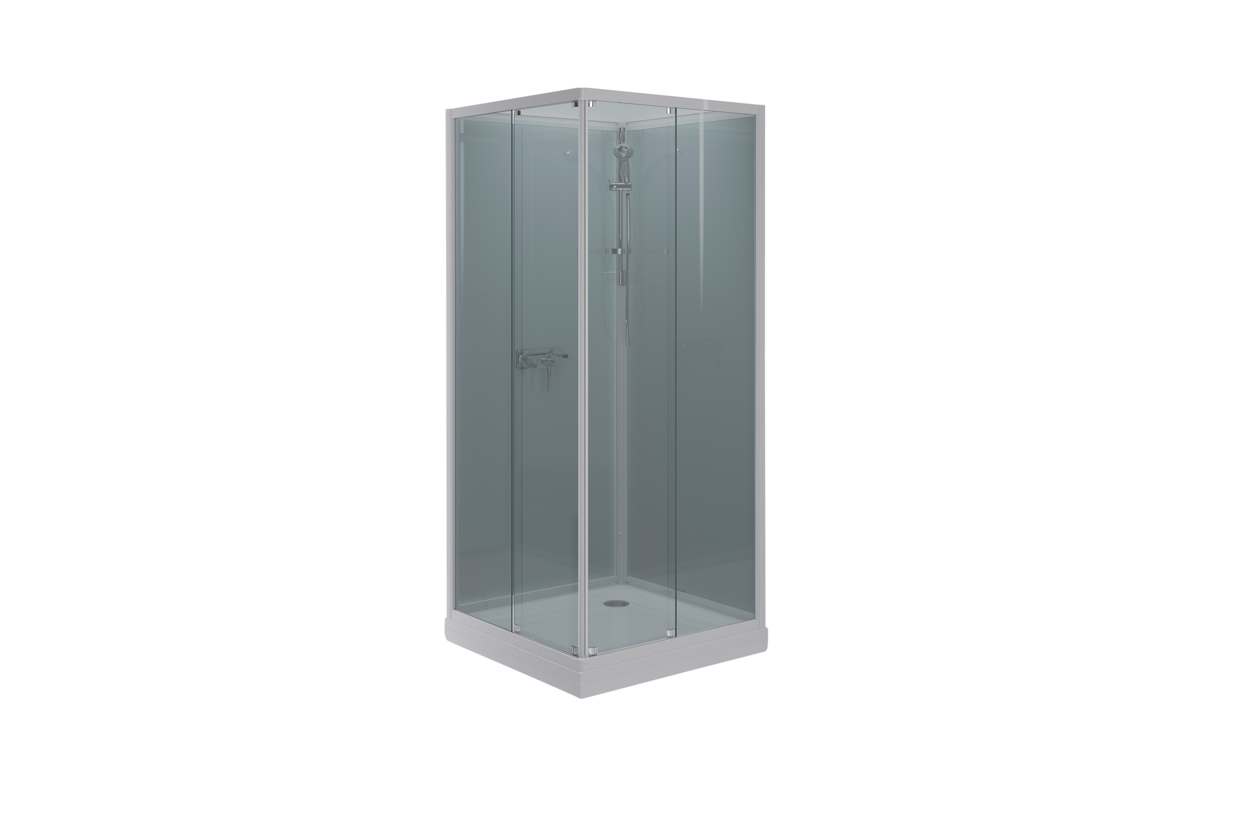 inr Shower cabin sanka slide 91 80x80 white/grey