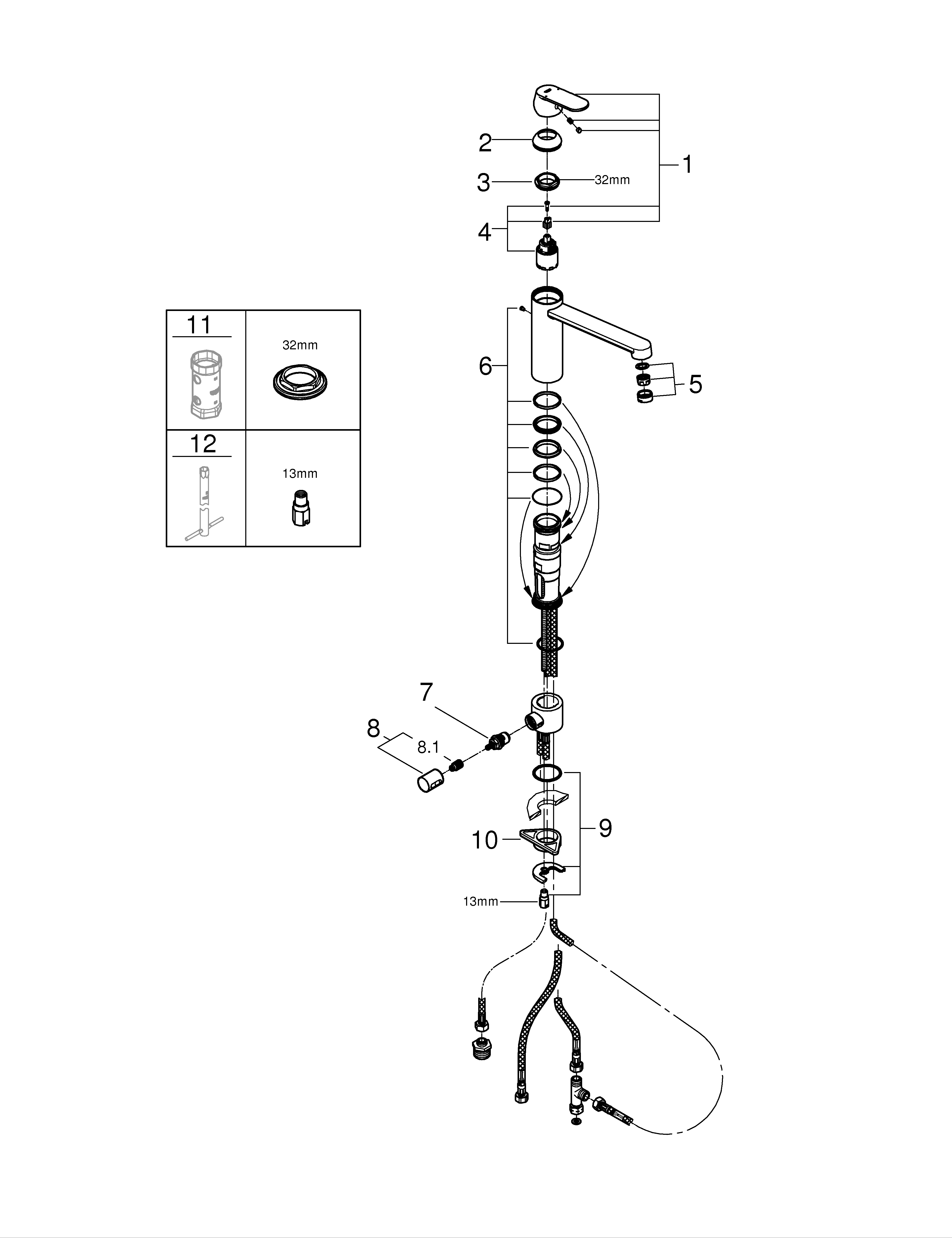 grohe Köksblandare grohe 31791000 es cosmo dma