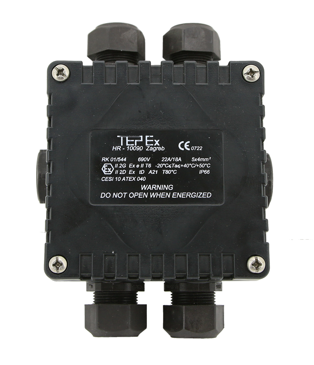 tepex Junction box atex rk 01/514 5x4mm2 6xm25 ip66