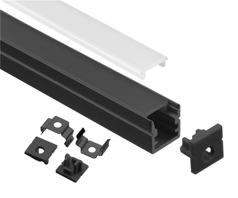 ALU Profilpakke ELC mini sort 2m