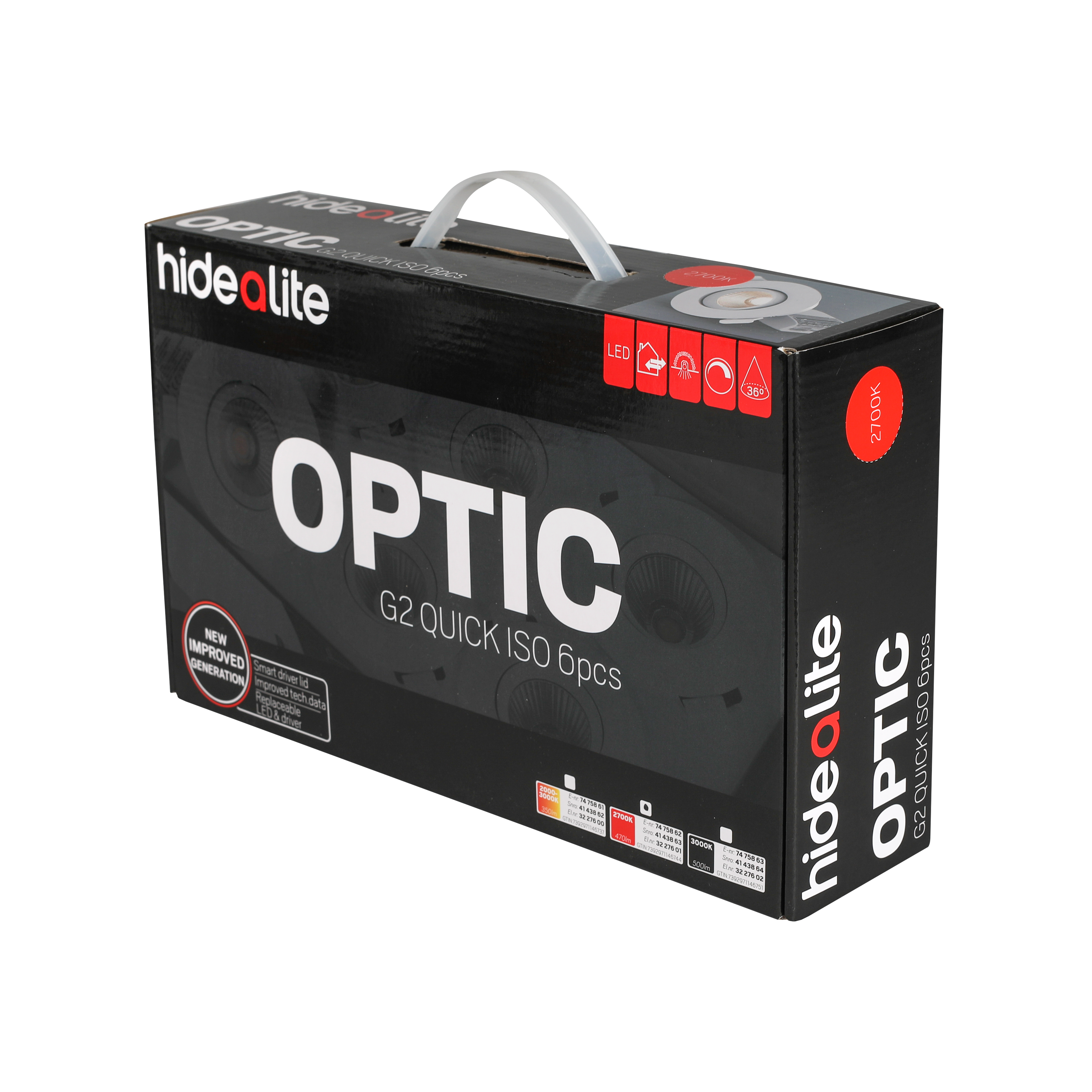 Optic G2 Quick ISO 6-pack Hvit 2700K