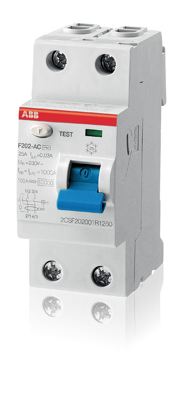 RESIDUAL CURRENT DEVICE F200 2-POLE 25A 30MA 110V A