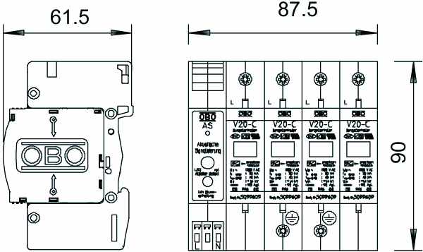 ÖVERSPÄNNINGSSKYDD V20C4AS280