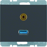 AV-RASIA HAGER USB/3.5MM AUDIO UK ANT