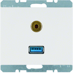 AV-RASIA HAGER USB/3.5MM AUDIO UK VAL
