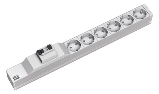 bachmann Extention socket-outlet 19 pdu 1u, 6 x s-o residualcur