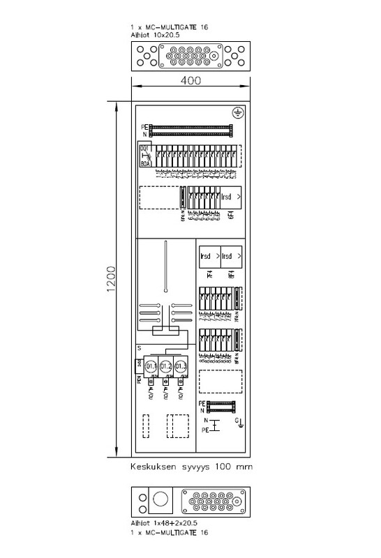 utu Mittauskeskus uppo/pinta fe boxer3833-1200 50a ip30 fe