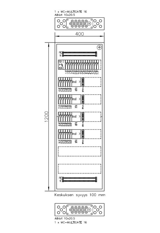 utu Distribution board fl/su fe bulldog3839-1200 50a ip30 fe