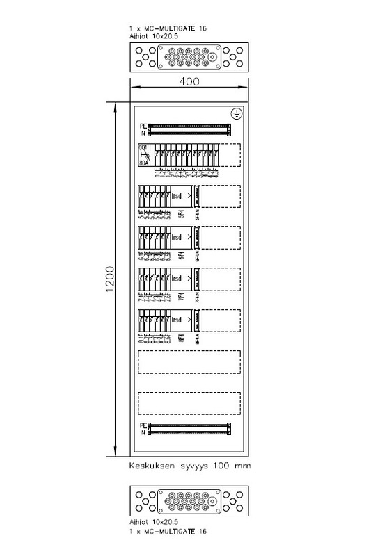utu Distribution board fl/su fe bulldog3836-1200 50a ip30 fe