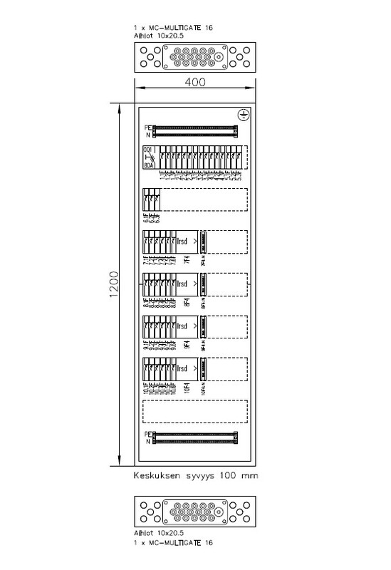 utu Distribution board fl/su fe bulldog3842-1200 50a ip30 fe