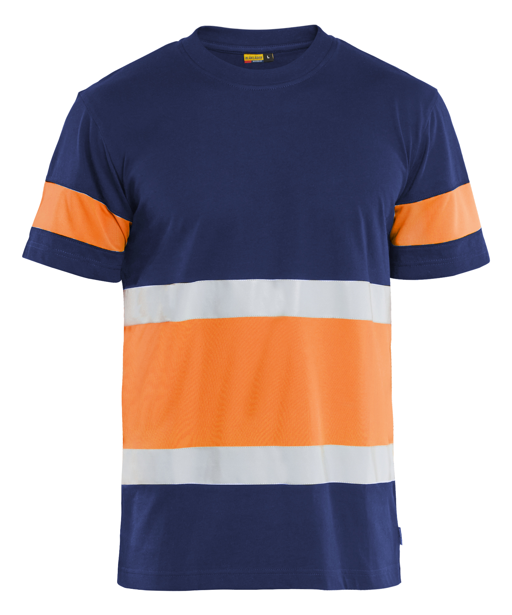 blåkläder T-shirt blåkläder size m navy blue/orange